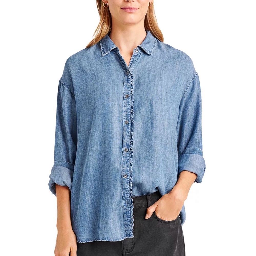 Splendid Oversized Chambray Button-Down Shirt - image 1